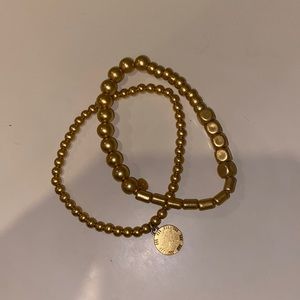 madewell gold beaded bracelets